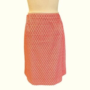 Talbots Eyelet Pencil Skirt Warm Pink and Ivory Lined Plus size 18W Petite